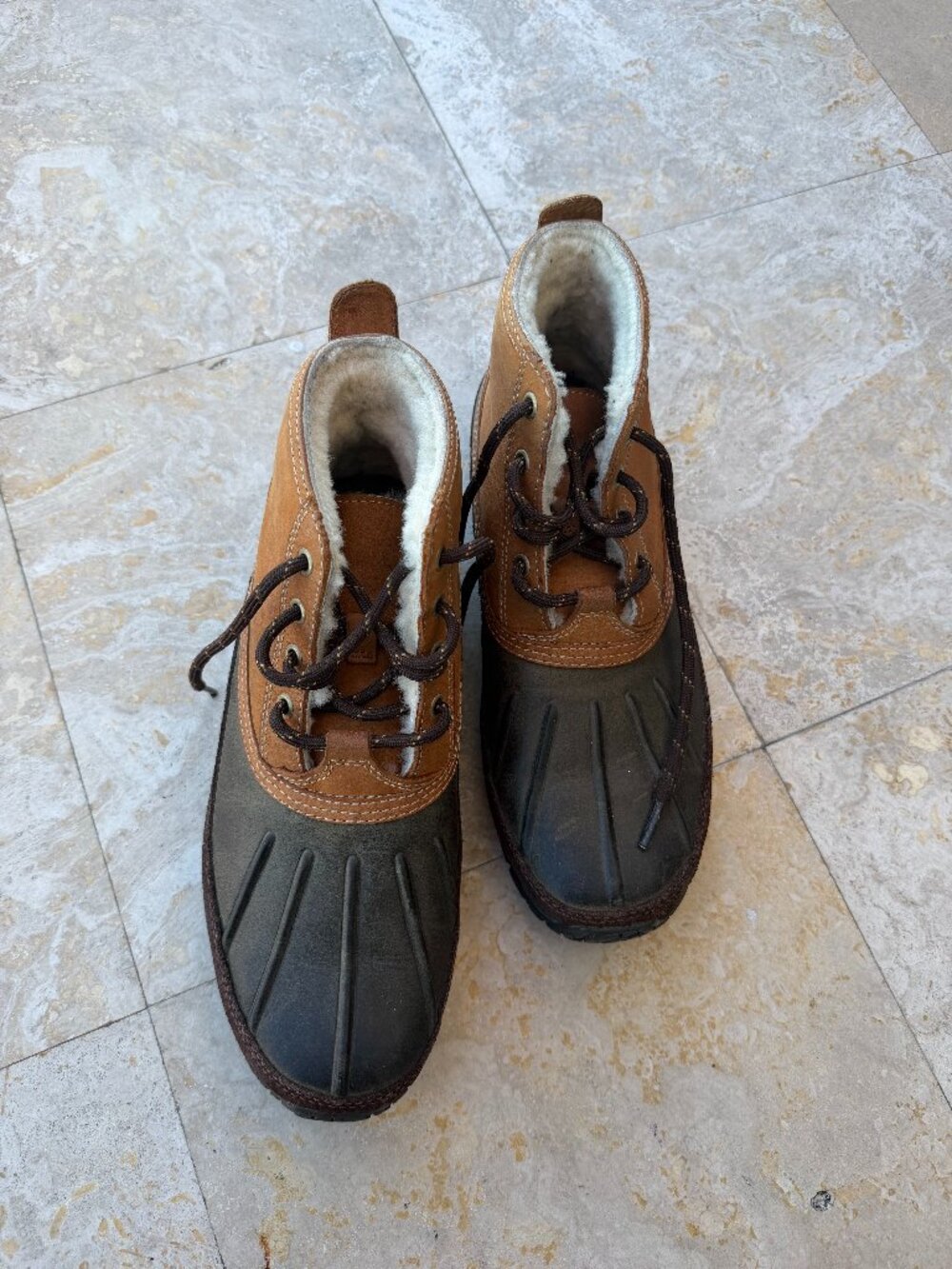 Cole Haan Nike Air Waterproof Shearling Lined Duck Boots Leather
